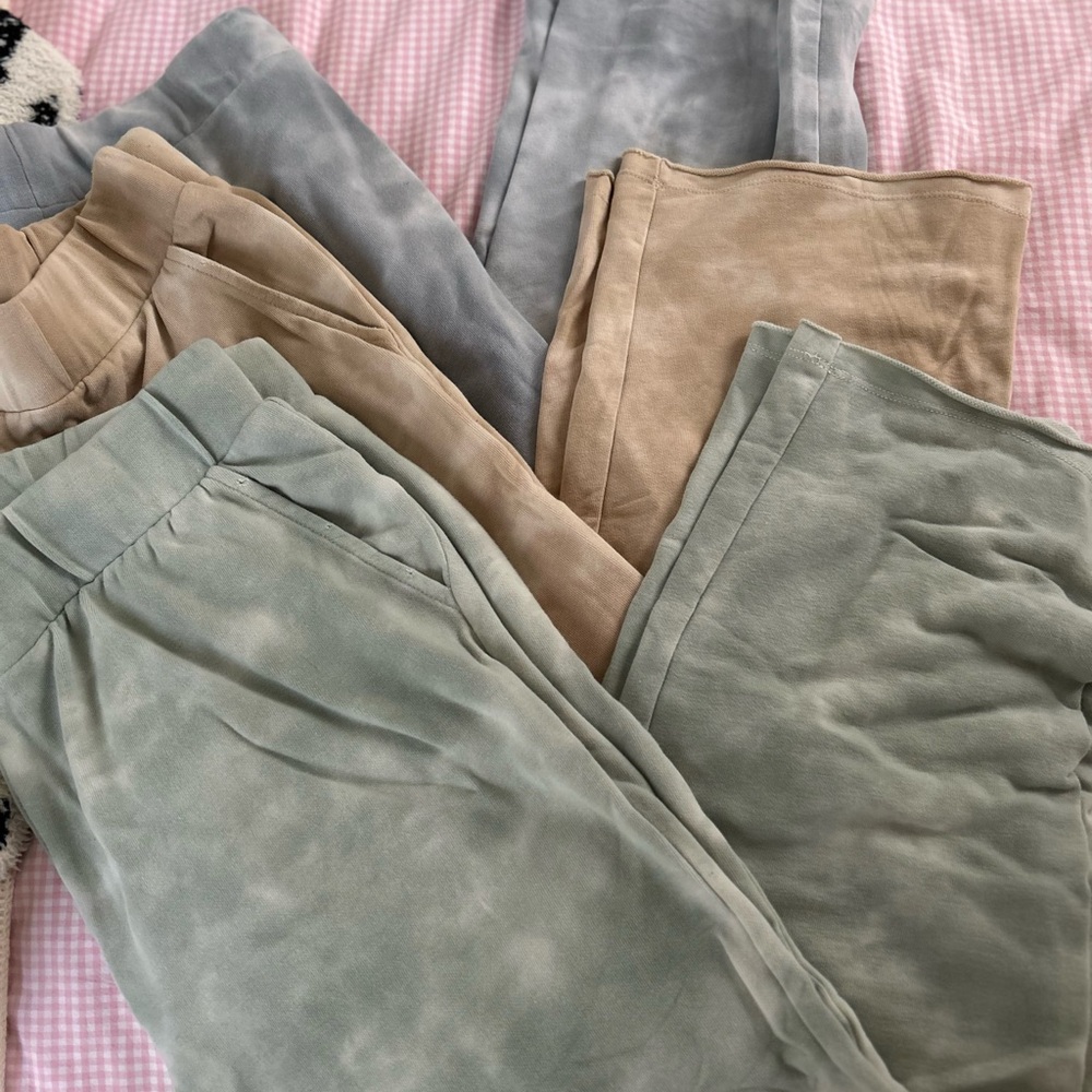 Aerie Ankle & Cropped Pants in Green, Tan, and Gray